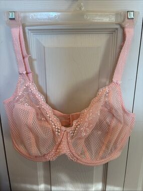 Elomi Charley Sheer Lace Underwire Bra - Pink UK 34G US 34I